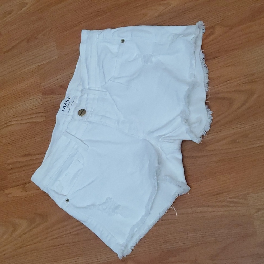 Frame Denim White Jean Shorts